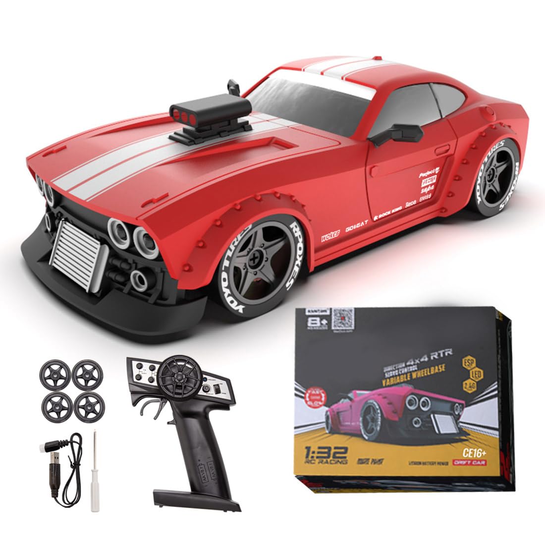DiyXenginey KM3299 RC Drift Car with Gyro Stabilization and LED Lights