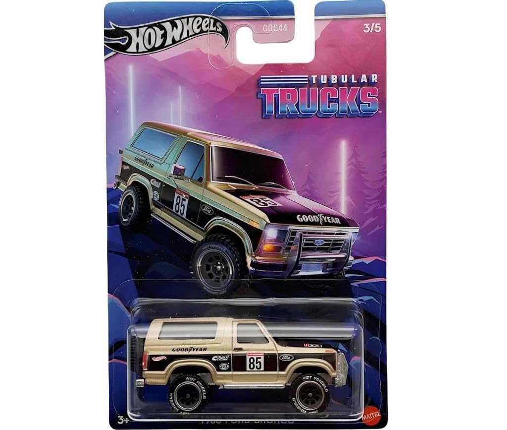Hot Wheels 1985 Ford Bronco Tubular Trucks, Gold/Black, 3/5