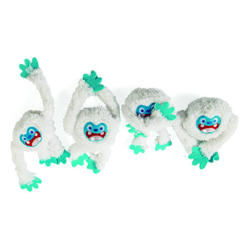 Fun Express Long Arm Plush Big Foot Yetis Set of 12 - Christmas Stuffed Animals Bulk Pack with Hanging Design | Winter Holiday Figurines for Tree