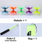 Erencook Chinese yoyo Diabolo Set- Triple Bearings Diabolo Chinese Yo-yos Colorful LED Diabolo with Diablo Sticks, Diabolo String&Net Bag (Green)