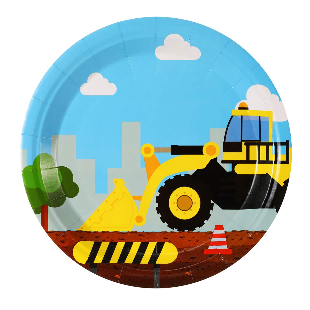 Construction Birthday Party Supplies Set 97 Pieces For Kids- Serves 24 Guest-Digger Truck Party Tableware Kit - Including Dump Truck Plates, Cups