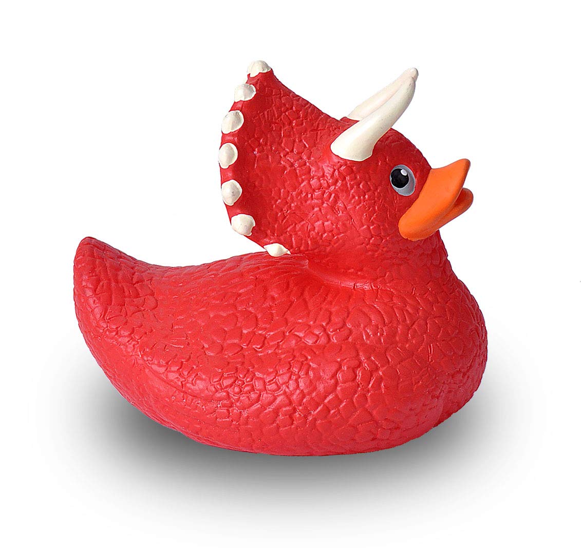 Wild Republic Rubber Duck Triceratops - 4"