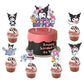 25PCS kuromi and melody Cake Toppers Cupcake Toppers Cake Decorations,kuromi and melody Birthday Party Supplies Decorations (25pcs)
