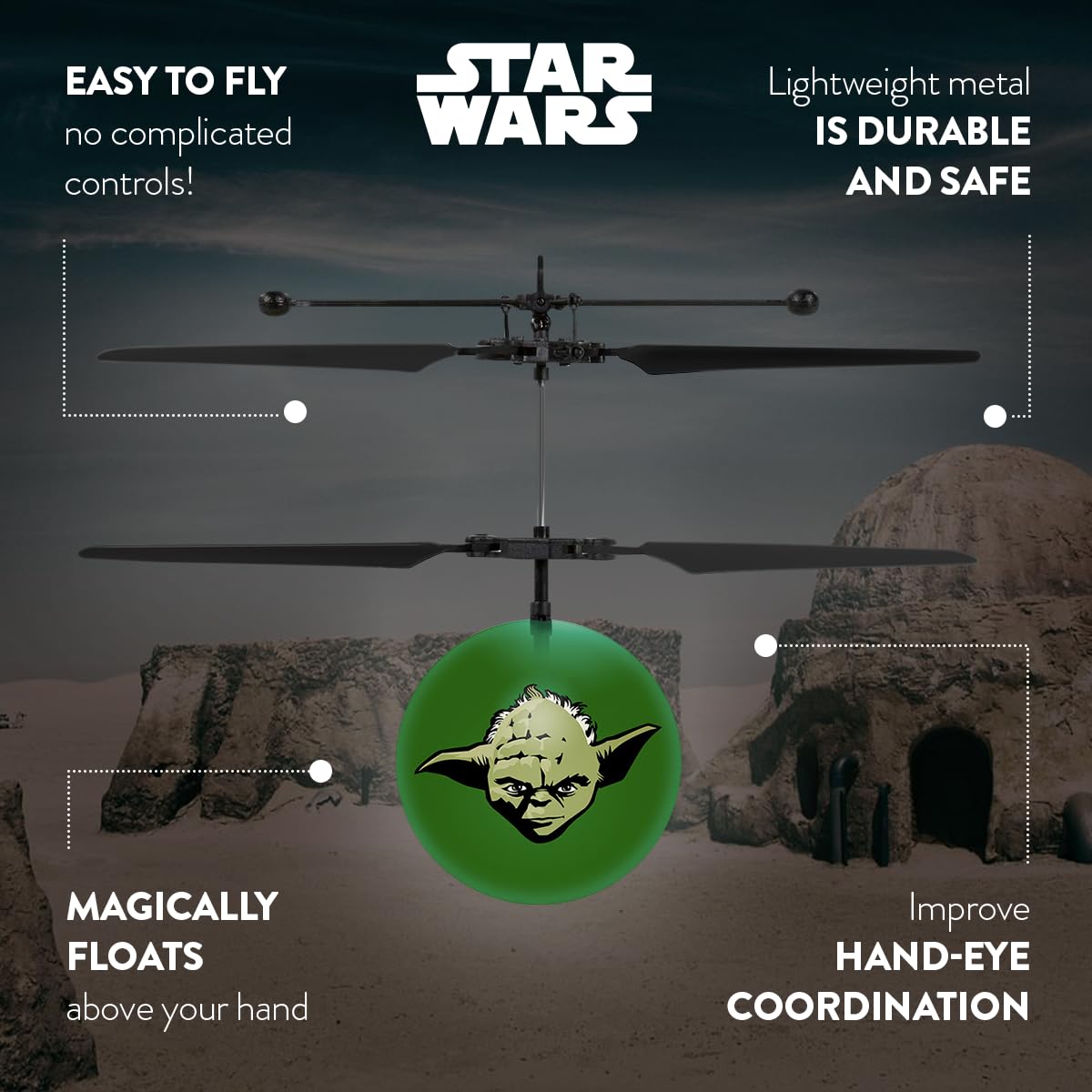 Star Wars Yoda Motion Sensing Flying Ball, USB Rechargeable, Ages 6+