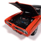 1969 GTO Judge Carousel Red with Black Stripes and Black Vinyl Top Mecum Auctions American Muscle Series 1/18 Diecast Model Car by Auto World AMM1351