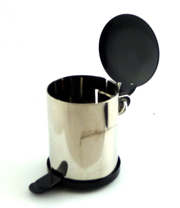 Melody Jane Dolls Houses House Miniature 1:12 Scale Kitchen Accessory Stainless Steel Pedal Bin