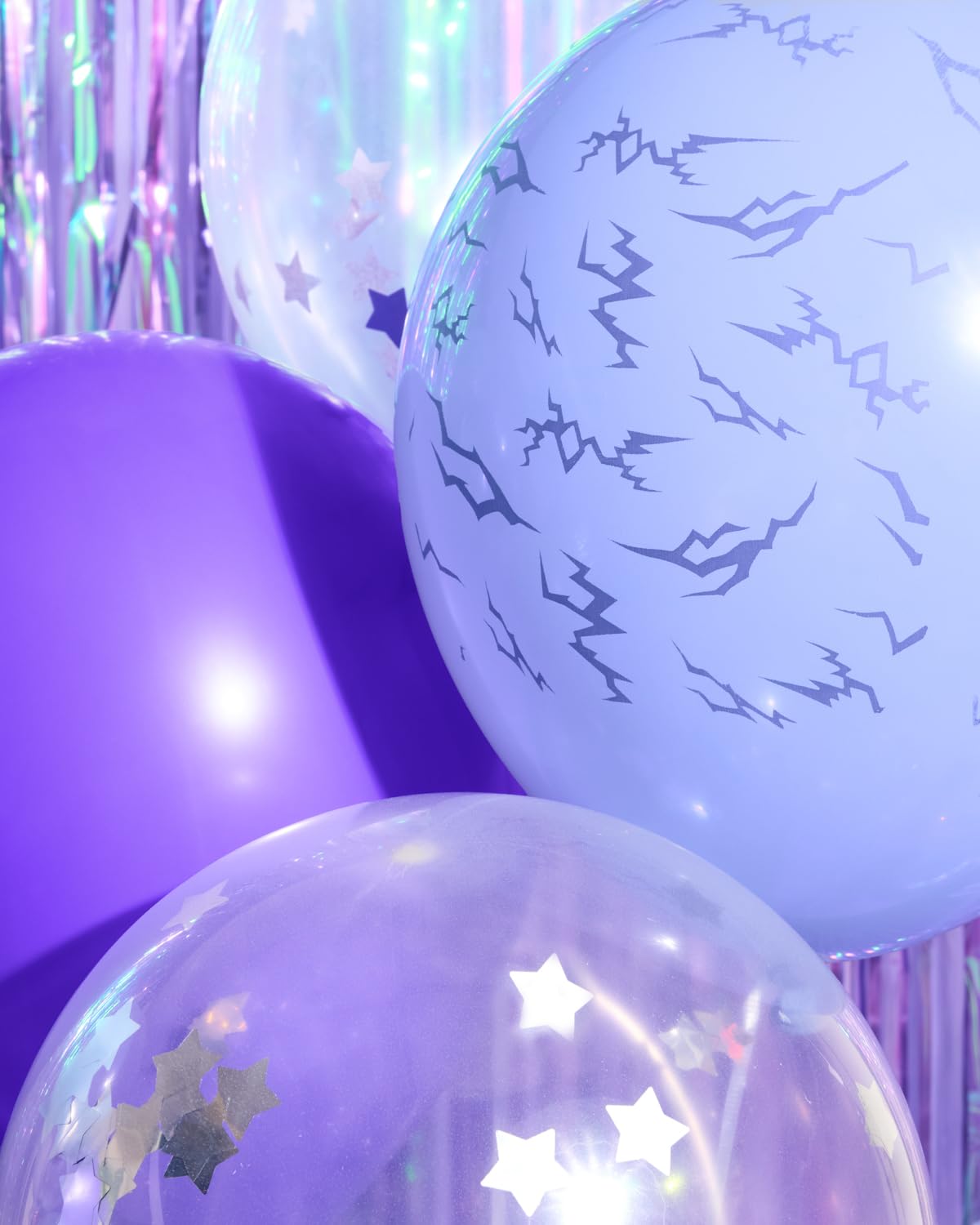 xo, Fetti Kpop Party Balloons - 24 Latex Balloons | Kpop Concert, Girl Group Party, Purple, Iridescent, Confetti, Birthday, Glam
