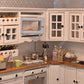 iLAND Dollhouse Furniture and Accessories Set Dollhouse Kitchen Modern Kit, Complete Miniature Cabinets Oven Refrigerator with Cookware fit 1/12 Scale