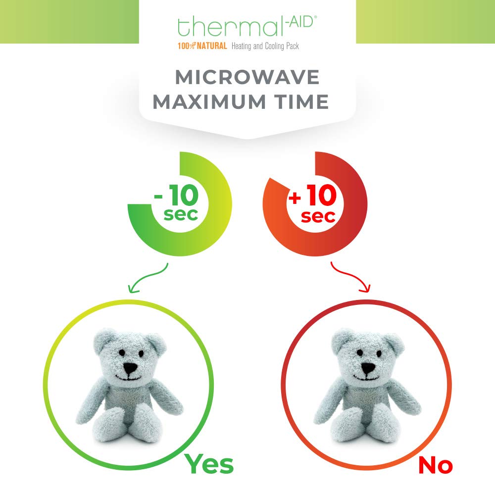 Thermal-Aid Zoo Mini - (Buckley the Blue Bear) - Mold-Resistant, Washable Hot & Cold Pack for Kids - Heating and Cooling Pad with Natural Corn Filling
