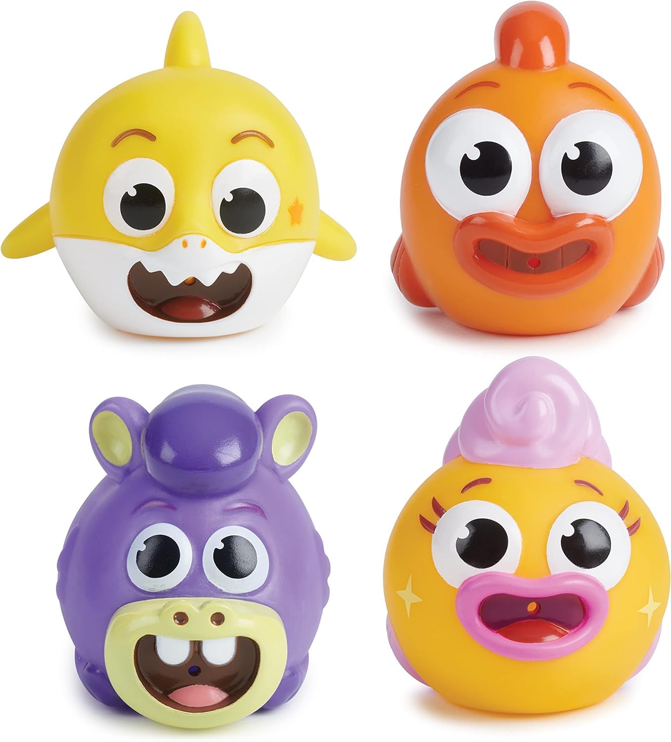 WowWee Baby Shark Bath Squirt Toy 4-Pack Big Show!