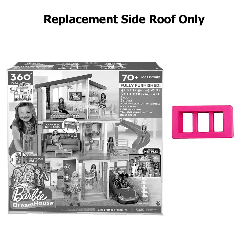 Replacement Parts for Barbie Dreamhouse - FHY73 FHY74 Barbie Doll Dream House ~ Replacement Side Roof ~ Pink