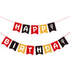 Happy Birthday Banner Red Black and Yellow Birthdays Sign for Boy Girls Birthday Party Decorations