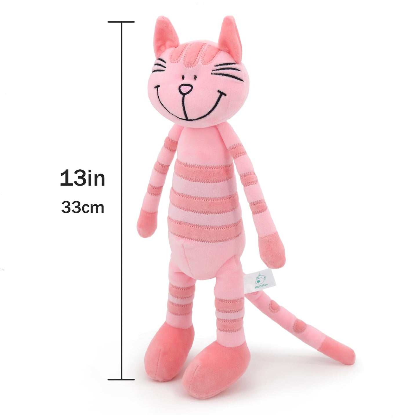 MR ViviCare 13" Pink Huggable Standing Cat Stuffed Animal Plush Toy, Stuffed Cat Plush Toy for Girls, Great Gift for Children, Birthday, Baby Shower