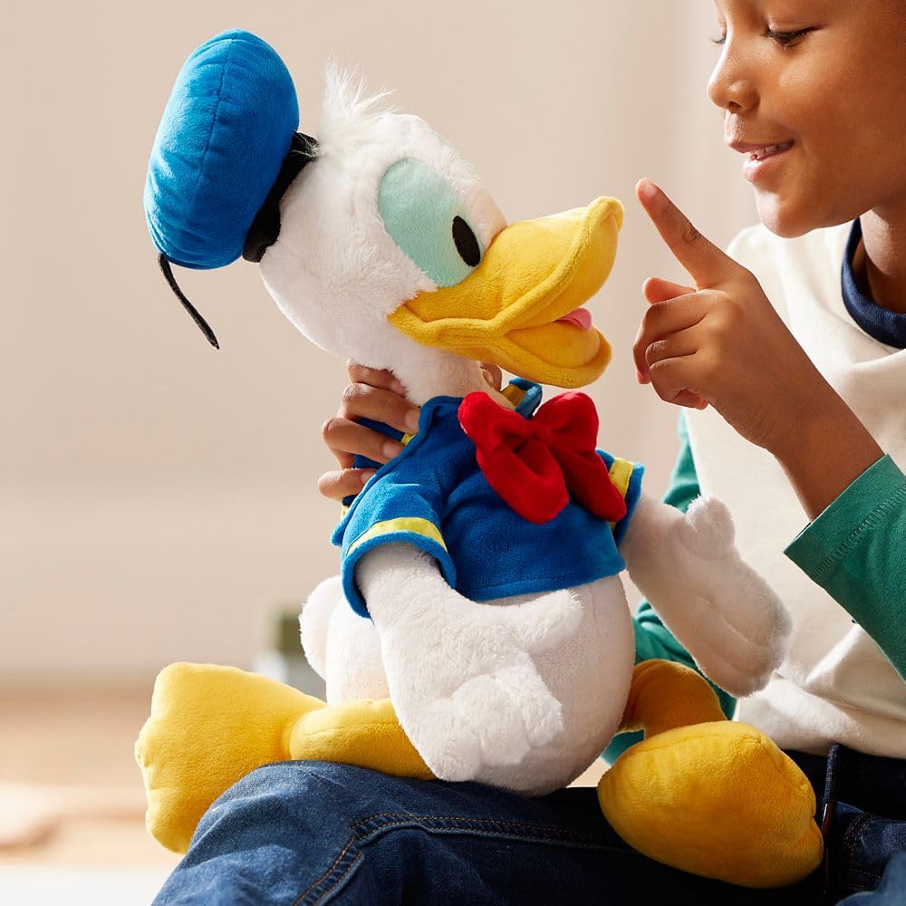 Disney Store Official Donald Duck Medium Soft Toy for Kids, Cuddly Character with Fuzzy Texture and Embroidered Details, Disney Plushy Suitable