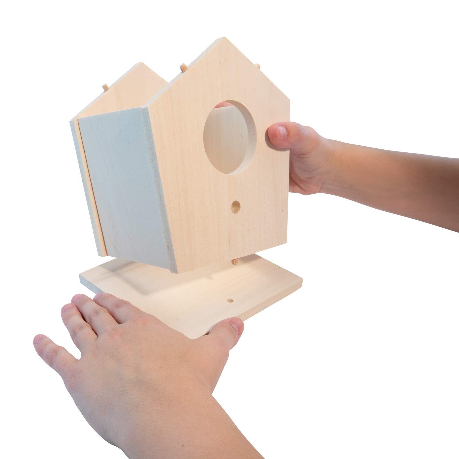 MindWare Make Your Own Birdhouse Kit - Wood Art Kit for Kids - Includes Pre-Cut Wood Pieces and Art Supplies to Assemble and Paint Your Own Bird House