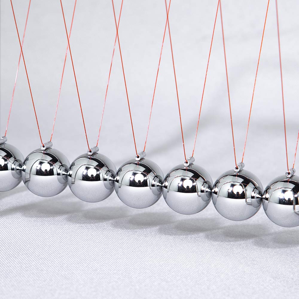 CERROPI Newtons Cradle Pendulum with 7 Balls, Classic Swing Newton Balance Ball, 30+ Sec Swingtime, Science Physics Gadget, Desk Toys & Office Gadgets
