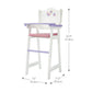 Olivia's Little World Little Princess Baby Dolls High Chair with Fixed Tray and Pink Polka Dot Cushion, White/Purple