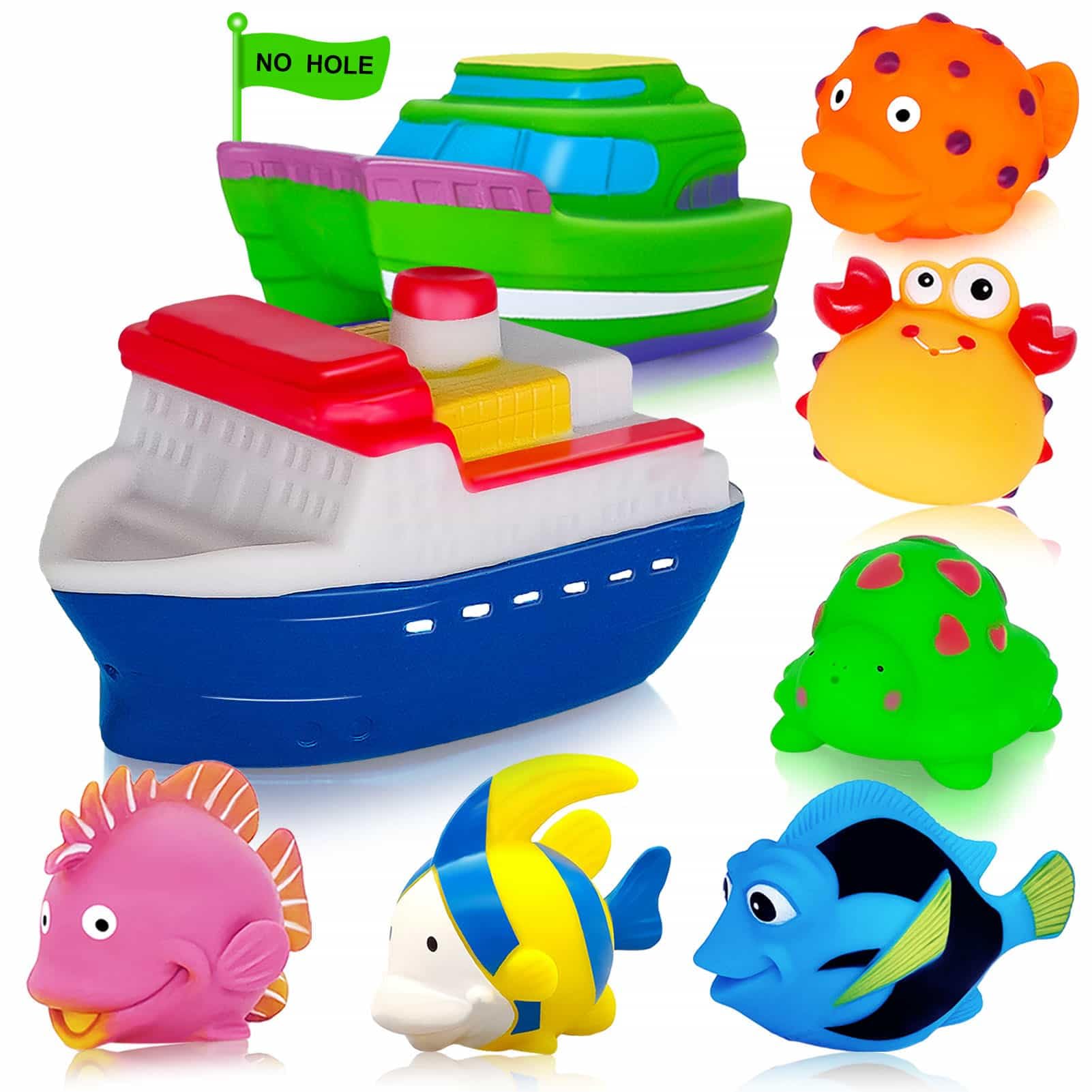 Bath Toys for Kids Ages 1-3 - Christmas Stocking Stuffers - Birthday Gifts for 1 2 3 Year Old Boys Girls Mold Free Bath Toy - Toddler Pool Bathtub