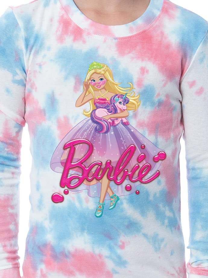 Barbie Girls' Princess Doll Unicorn Unisex Child 2 Piece Sleep Pajama Set (8)
