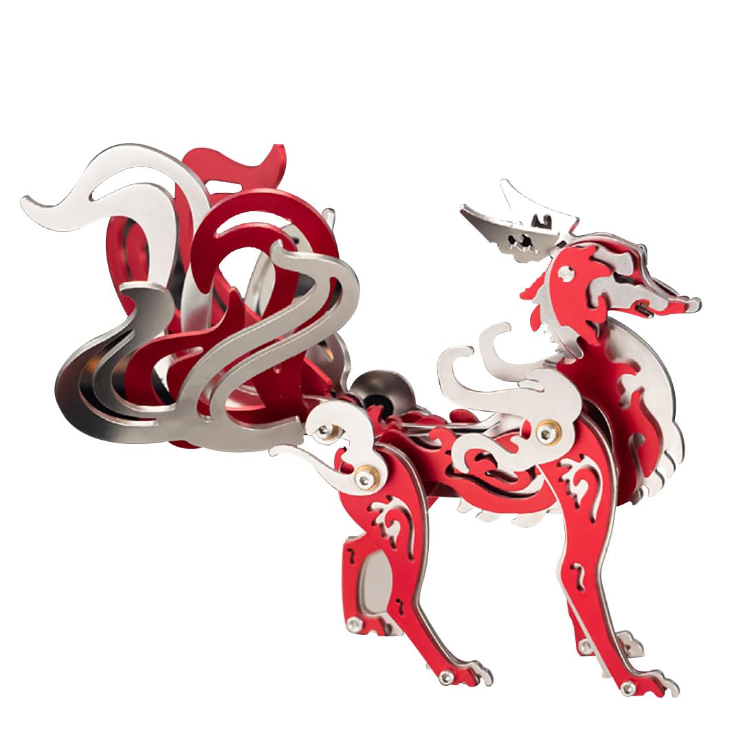 YounggDiy 3D DIY Metal Puzzle Kits, 3D Metal Mechanical Nine-Tailed Fox Puzzle Model Kit, 3D Jigsaw Puzzles for Adults, Brain Teaser Puzzle Toy Gift