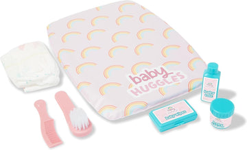 Casdon Baby Huggles Changing Mat Set. Dolls Changing Mat for Children Aged 3+. Includes Reusable Nappy, Brush, Pretend Talc and More