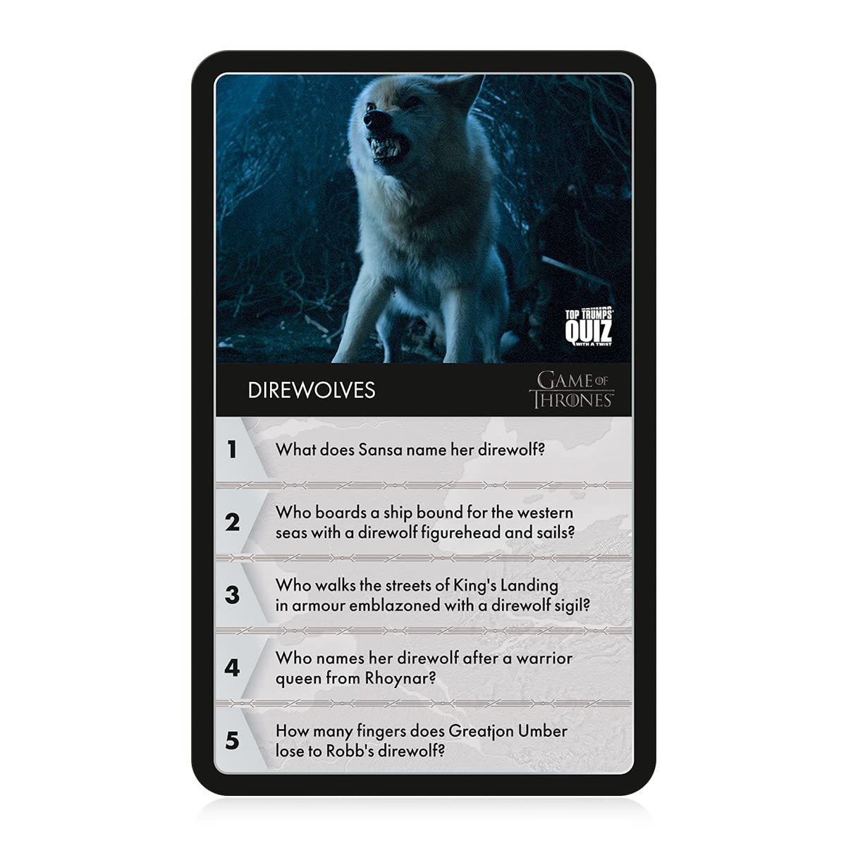 Top Trumps Game of Thrones Quiz Game, Entertaining Trivia About Your Favorite Westeros Characters The Starks, Lannisters, Baratheons, Educational Gift