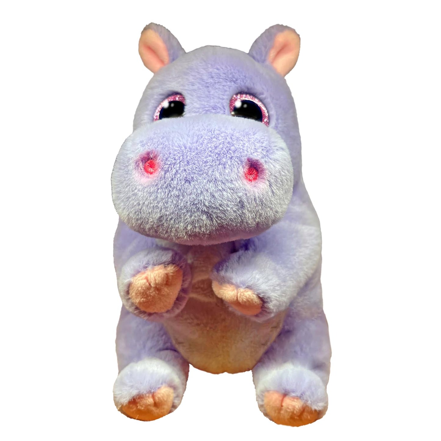 TY Beanie Boos - Henrietta the Hippo with Big Pink Eyes and Glitter, Plush Toy with Sparkly Big Eyes - 15 cm - T37394