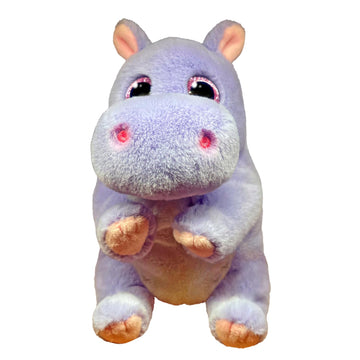 TY Beanie Boos - Henrietta the Hippo with Big Pink Eyes and Glitter, Plush Toy with Sparkly Big Eyes - 15 cm - T37394