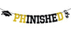 Phinished Banner, Class of 2026 Master Doctor Degree, Congrats Phd College Graduation Party Decoration Supplies, Gold and Black Glitter