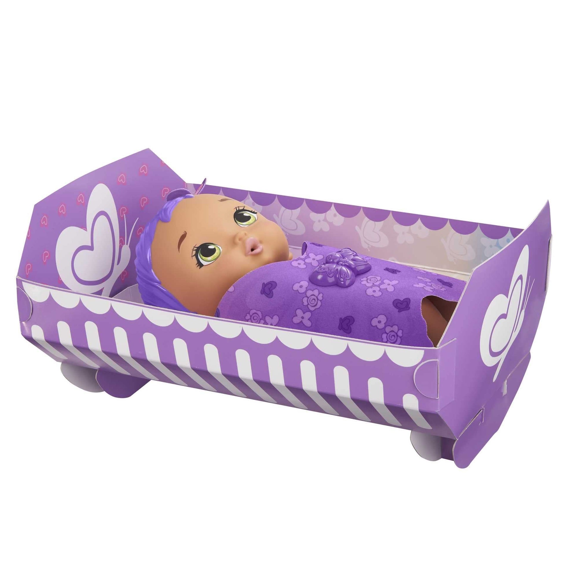 My Garden Baby Feed and Change Baby Butterfly Doll (30 cm / 12 Inch), Reusable Diaper, Removable Clothes & Wings, Multicolour, Gift for Kids 3Y+