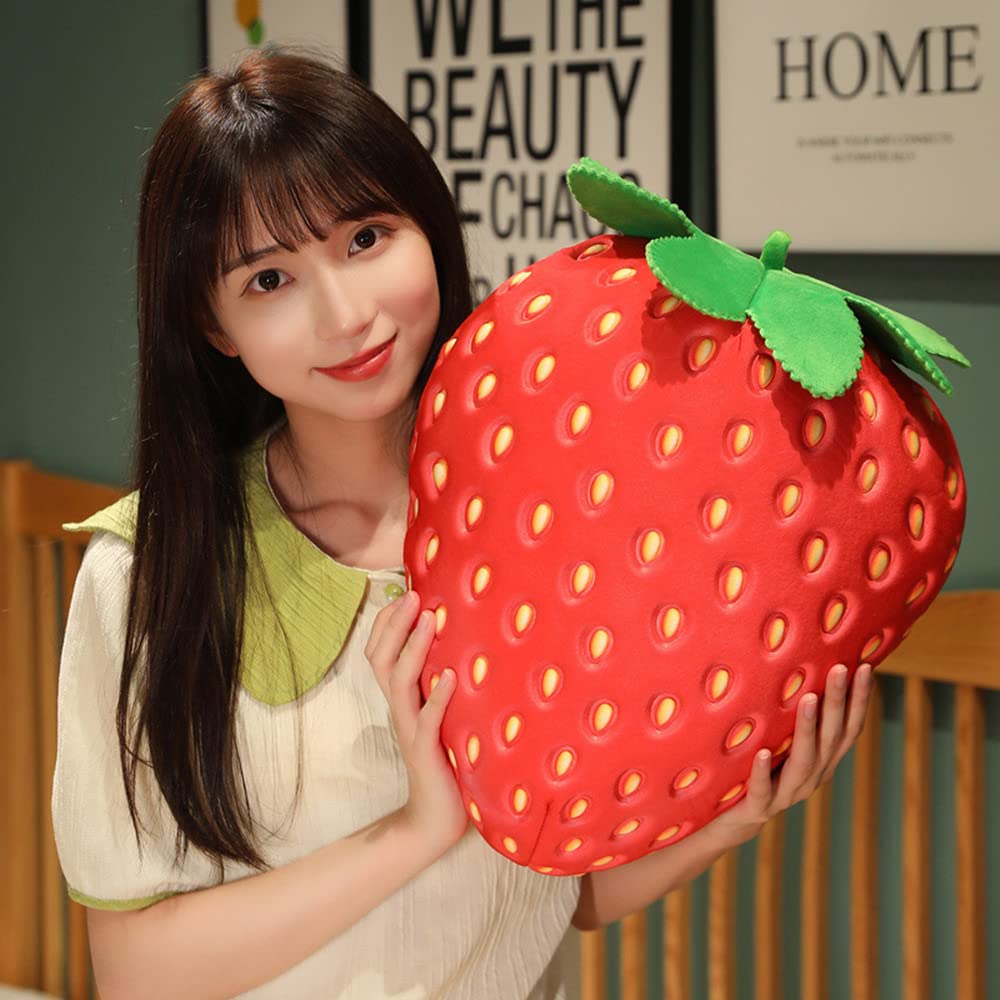 XIYUAN Strawberry Plush Toy 20 Inch Fruit Pillow Children's Stuffed Cushion Super Soft for Boys and Girls Room Decoration Gift