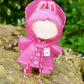 Clothes for Labubu Hooded Raincoat - Waterproof Fabric,Stylish Design with Hood,Perfect for Rainy Days,Fits 17cm Dolls(No Doll) (Pink)