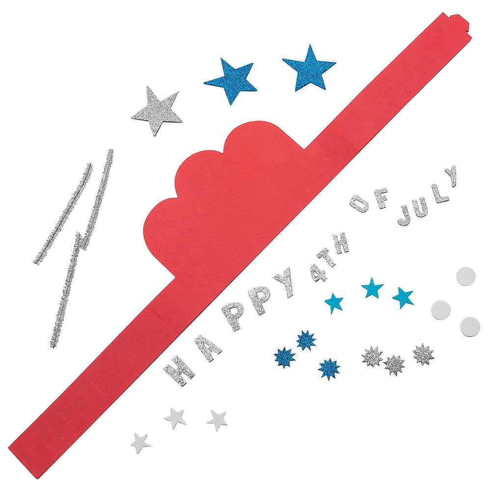 Fun Express Patriotic Crown Craft Kit - Makes 12