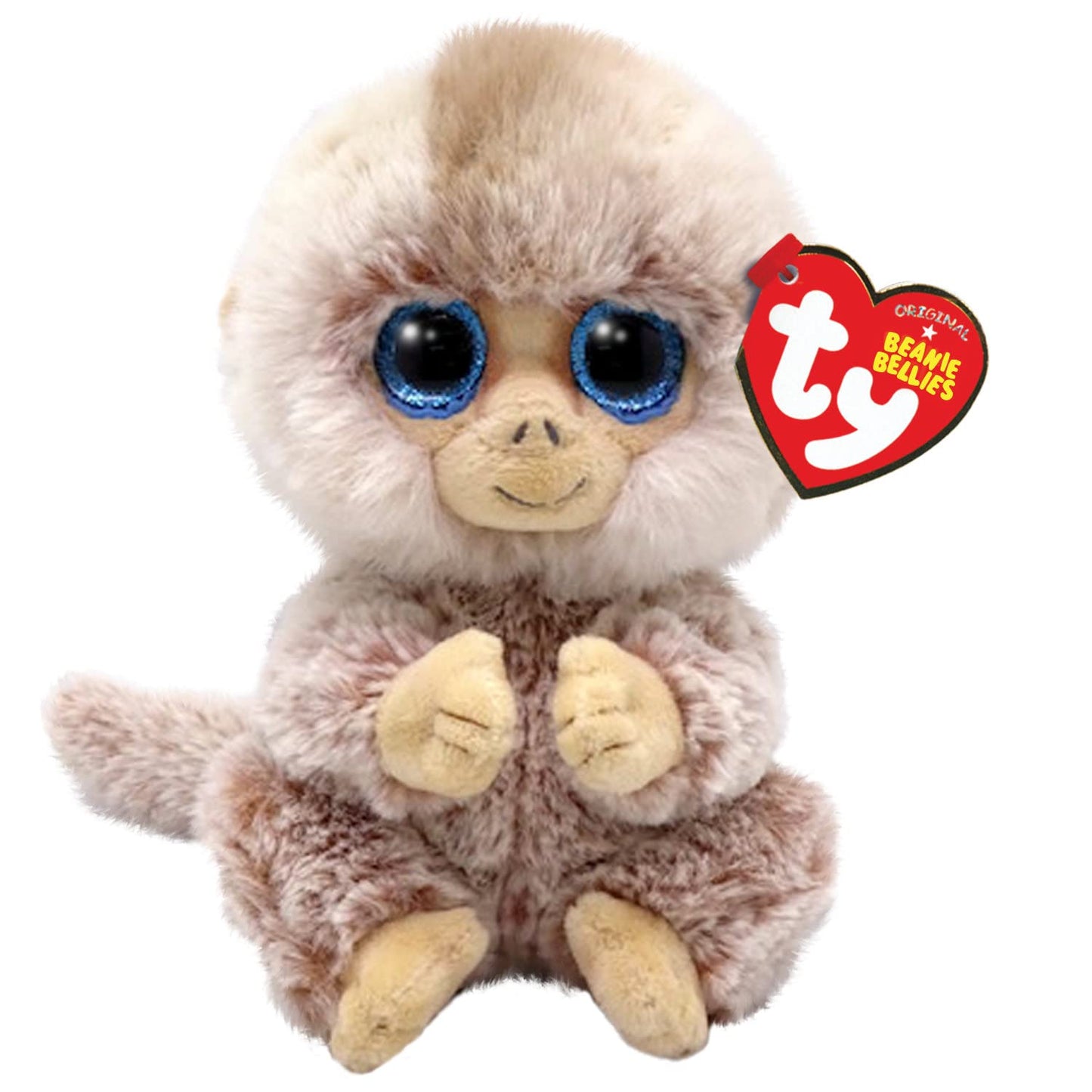 Ty Beanie Bellies-TY41036 Stubby Monkey Soft Toy, 15 cm, TY41036, Brown, Beige, Small