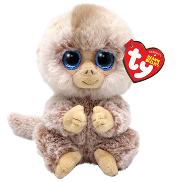 Ty Beanie Bellies-TY41036 Stubby Monkey Soft Toy, 15 cm, TY41036, Brown, Beige, Small