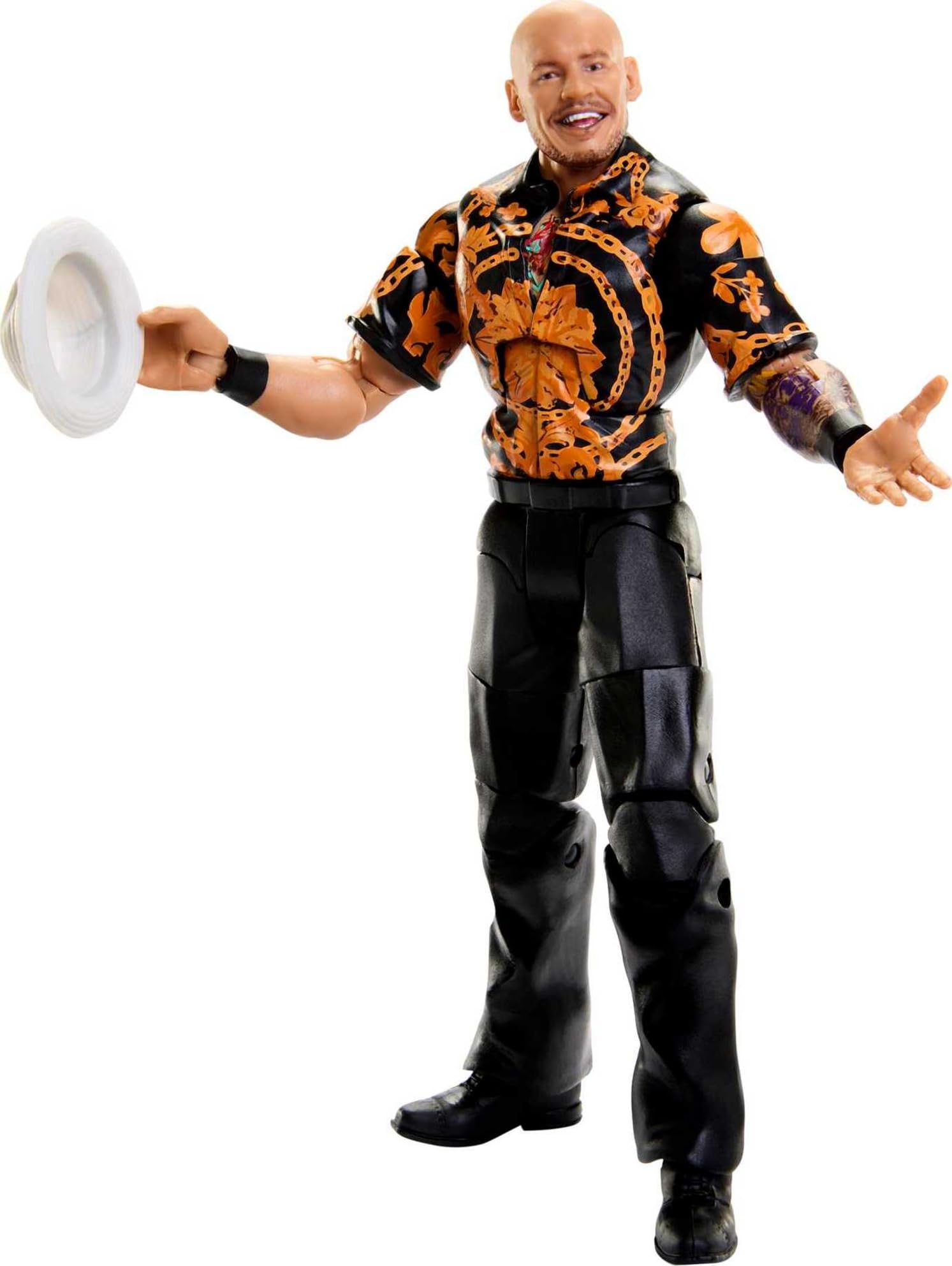 Mattel WWE Elite Collection Action Figure & Accessories, Series #99 Happy Corbin 6-inch Collectible with 25 Articulation Points & Swappable Hands