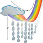 Fun Express Rainbow Cloud & Raindrops Ceiling Hanging Decorations, 12'x32