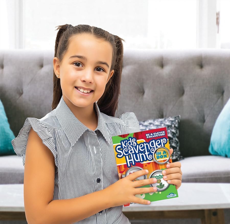 Outset Media Kids Scavenger Hunt - Children's Game - Ages 6+ - Indoor and Outdoor Scavenger Hunt Game - Develops Gross Motor Skills - for 2 or More