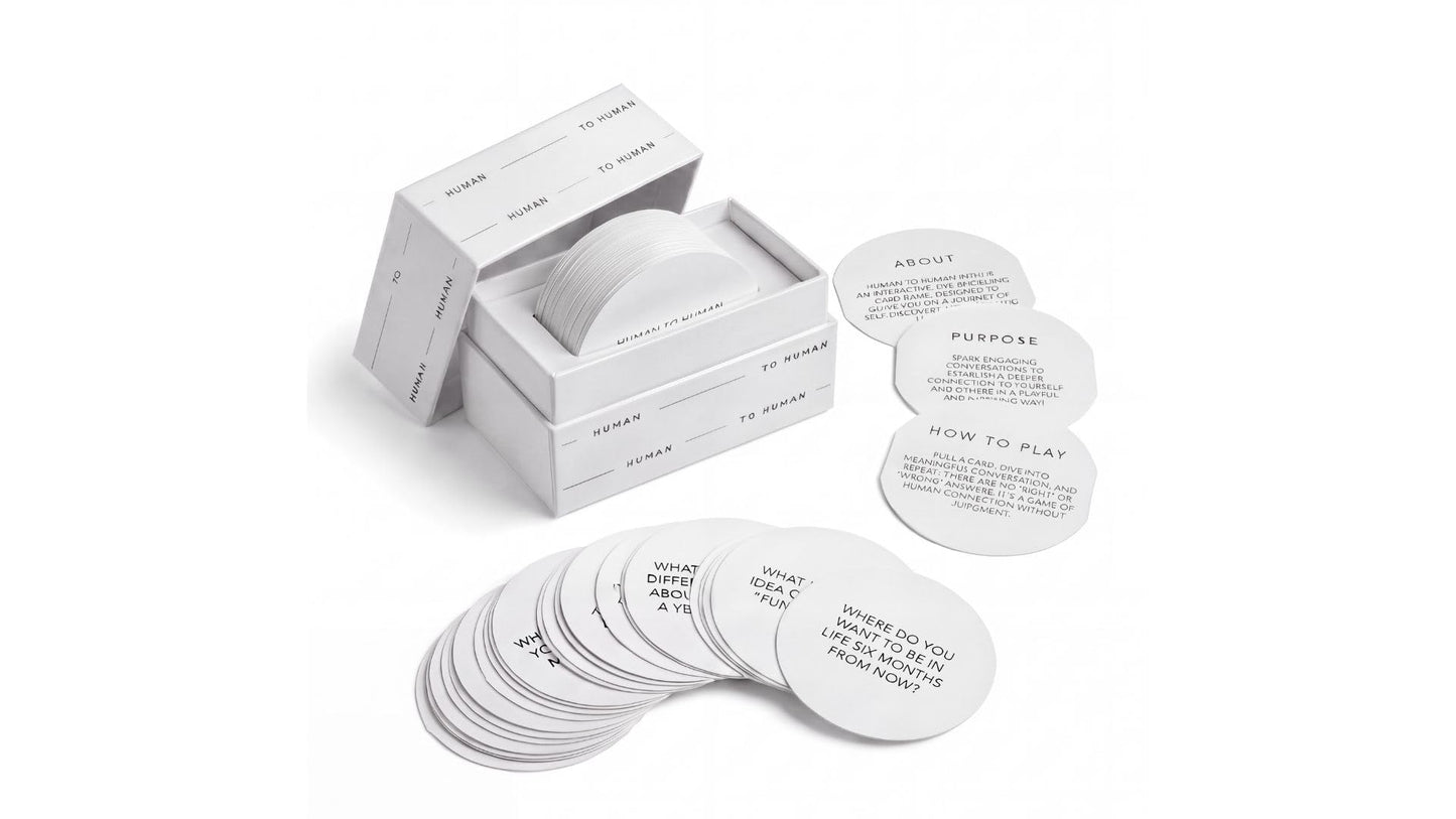 Human To Human Conversation Starter Cards | 100 Prompts for Deeper Connections | Icebreaker Card Game for Team Building, Couples & Families | Adults