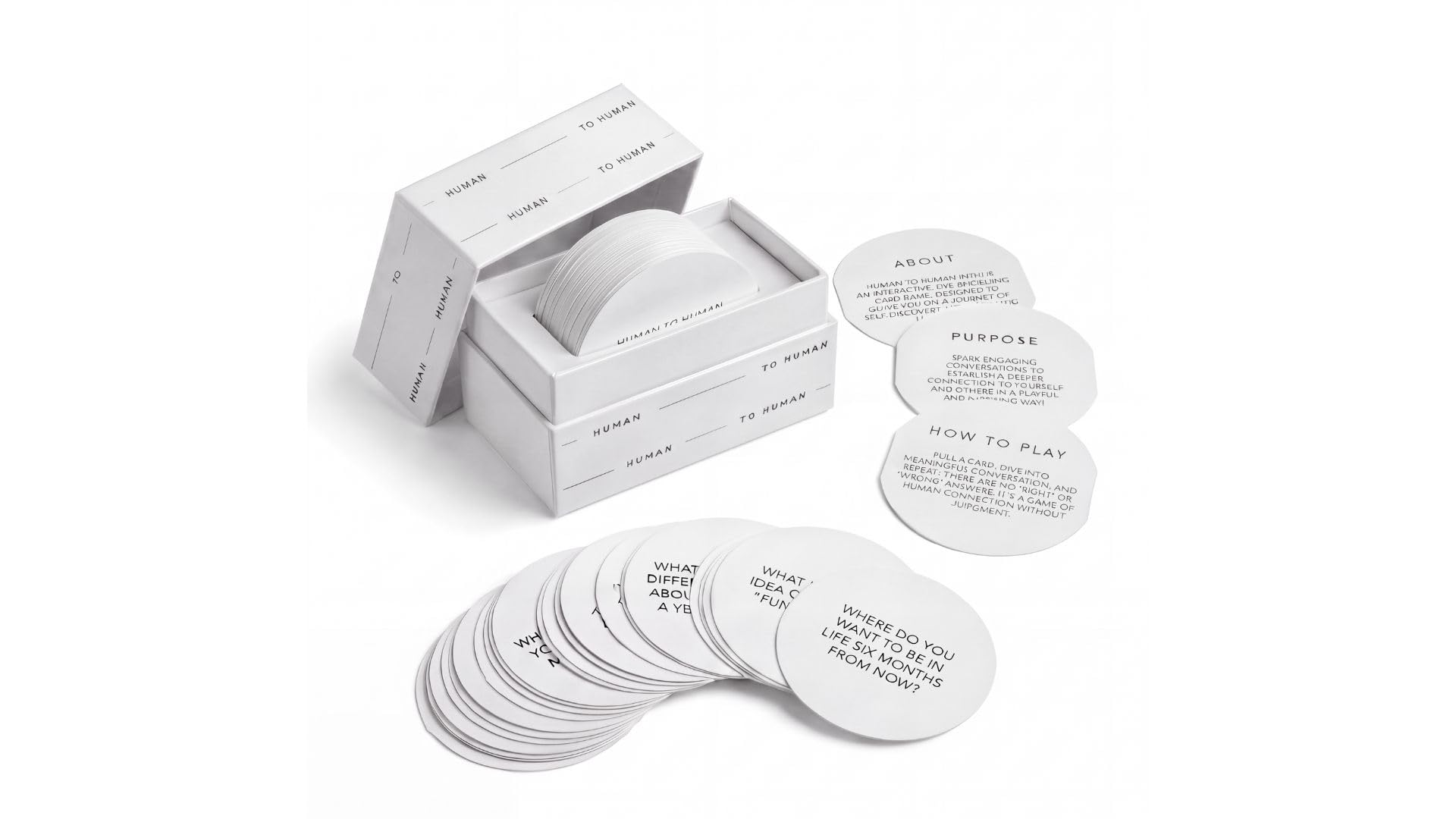 Human To Human Conversation Starter Cards | 100 Prompts for Deeper Connections | Icebreaker Card Game for Team Building, Couples & Families | Adults
