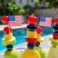 100 Pcs USA American Flag US Toothpick Flags, Cocktail Picks Mini Stick Cupcake Toppers Country Picks Party Decoration Celebration Cocktail Food Bar
