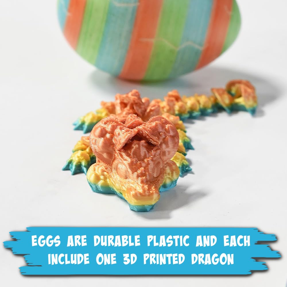 The Eggmazing Egg Decorator | Dragon Eggs 6 Pack | Includes 3D Printed Dragons Inside the Eggs | Ages 3 and Up