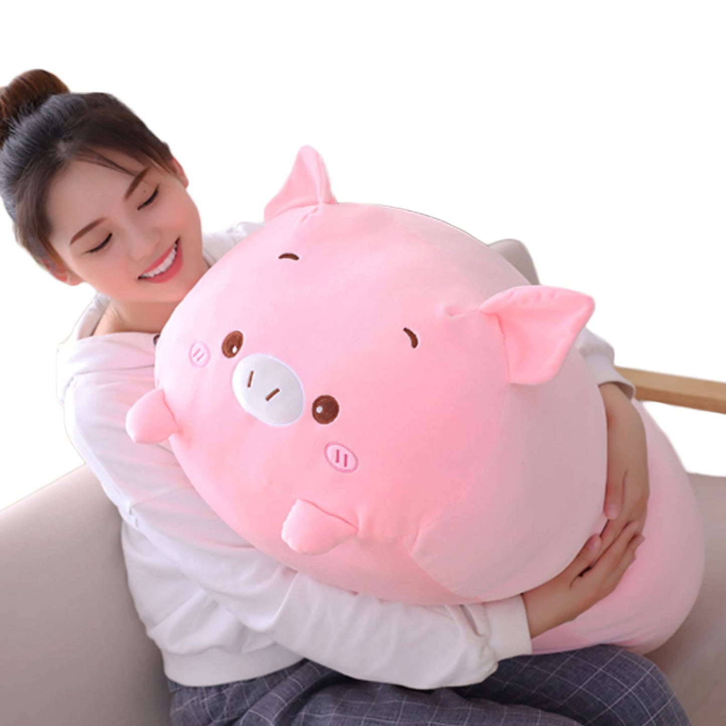 hitoshe Pig Plush Stuffed Animal, Cute Pink Pig Plushie Toy Gifts for Kids Birthday, Valentine, Christmas, 8inch