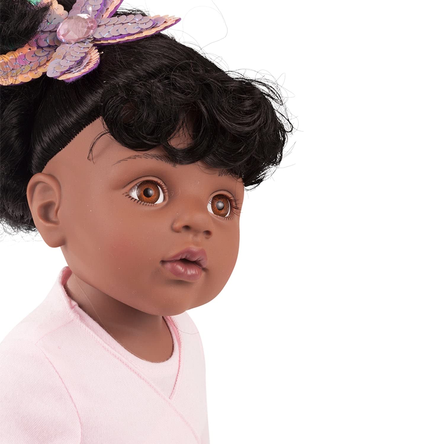 Gotz Hannah at The Ballet - 19.5" African American Poseable Doll with Extra Outfit (Denim Overalls, Shirt & Sandals) and Long Black Hair to Wash &