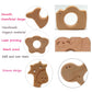 Alenybeby 10pcs Natural Wooden Sika deer Montessori Toy Pendant Pure Natural Beech Wood Animal Shape Handmade Home Decoration Accessory (Sika deer