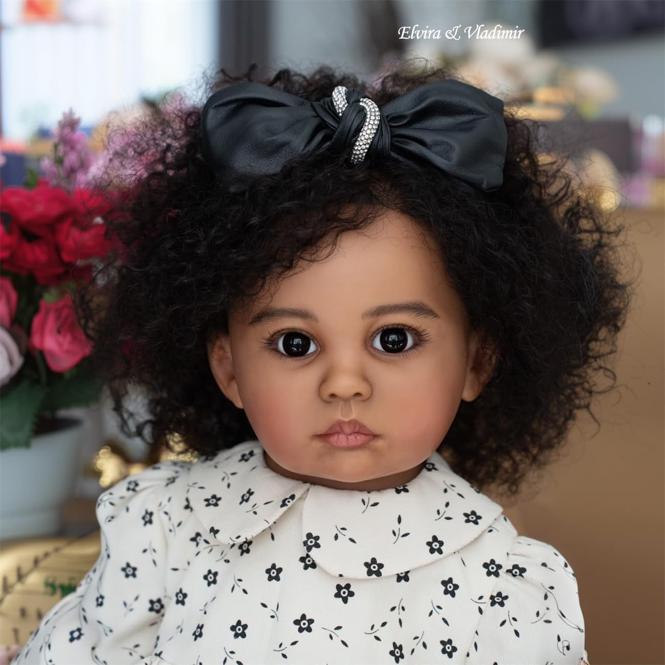 GYCV Lifelike Reborn Toddler Dolls Black Girl 24 Inch Reborn Baby Doll Curly Hair Realistic Black Toddler Dolls Girl Real Life Baby Doll Toys with
