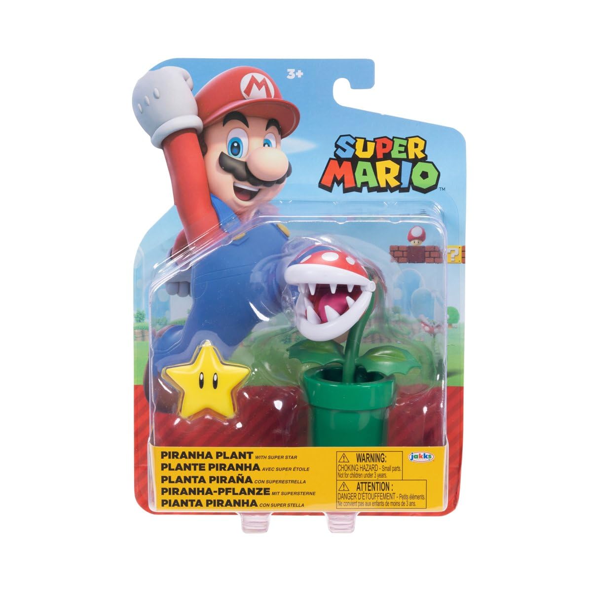 Nintendo - Super Mario Bros - 10 cm articulated figure - Piranha Plant + Super Star Figures