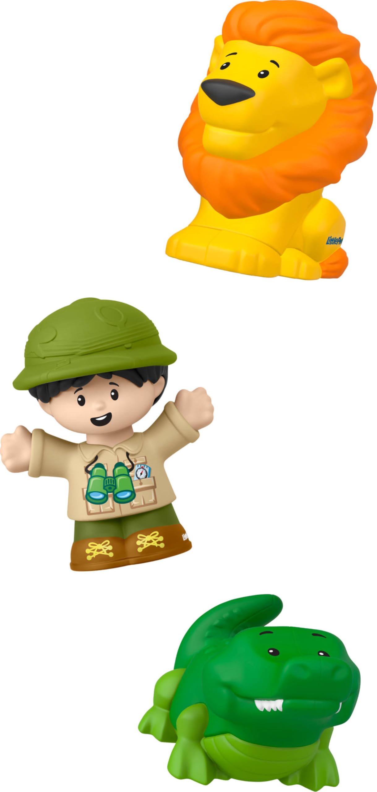 Fisher-Price Little People Go Wild Figure Pack - Safari Adventure 5-Piece Set with Lion, Elephant, Giraffe & Alligator | Jungle Animal Playset