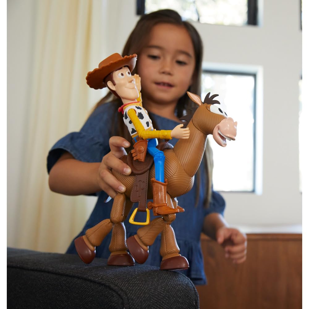 Mattel Disney and Pixar's Toy Story 4 Woody and Bullseye 2-Character Pack, Movie-inspired Relative-Scale for Storytelling Play (Amazon Exclusive)