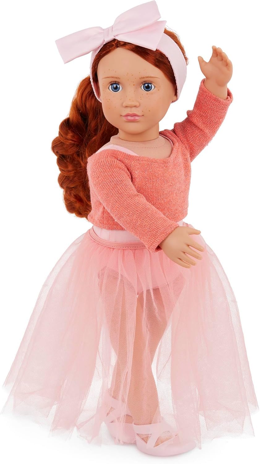 Our Generation - 18-inch Ballerina Doll - Red Hair & Blue Eyes - Ballet Outfit & Hair Bow - Pretend Play - Toys for Kids Ages 3 and Up - Aubrie